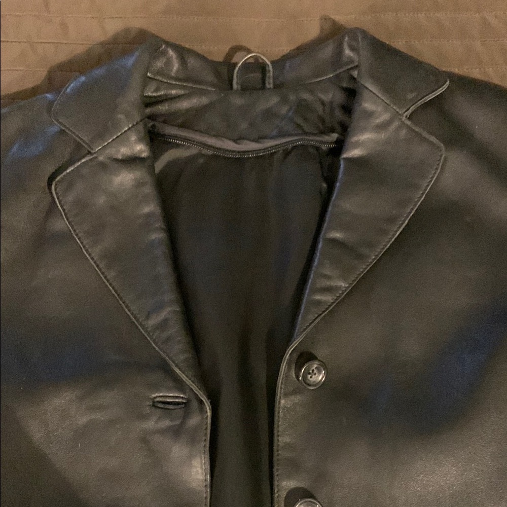 Classic Black Leather Jacket - image 7